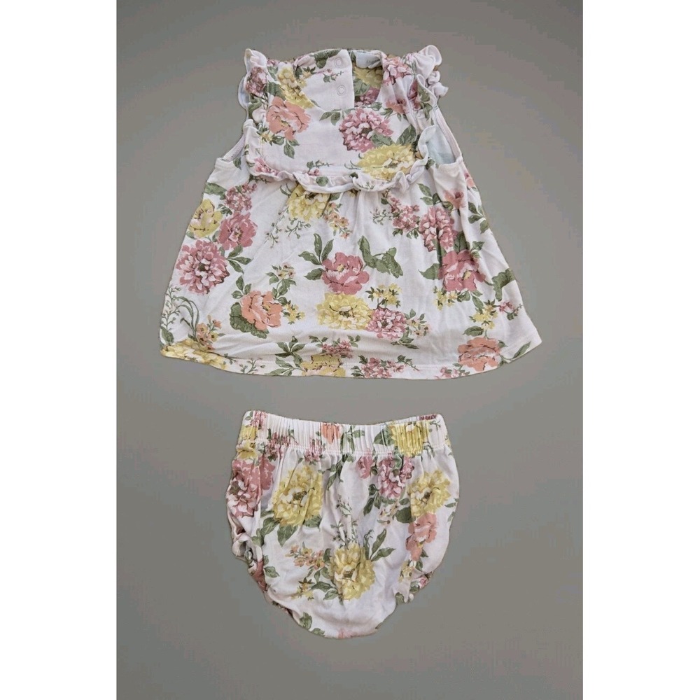 Angel Dear Floral Rayon Spandex Dress Bloomers‎ Set 3-6 Months summer spring